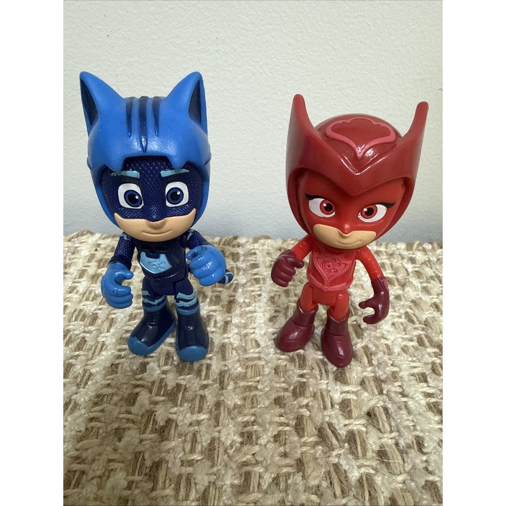 PJ Masks: Catboy and Owlette Action Figure Lot/Cake Topper Play Toys